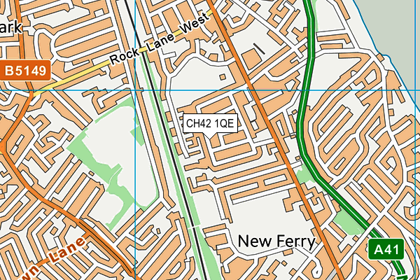 CH42 1QE map - OS VectorMap District (Ordnance Survey)