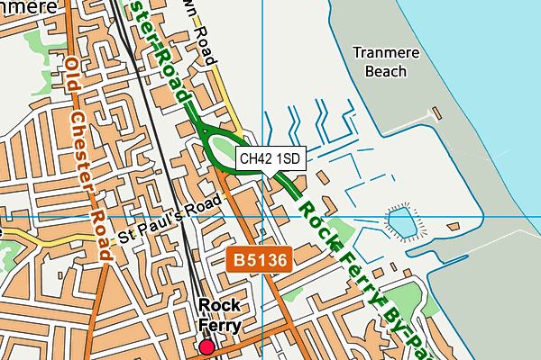 CH42 1SD map - OS VectorMap District (Ordnance Survey)