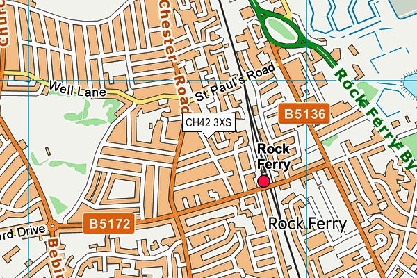 CH42 3XS map - OS VectorMap District (Ordnance Survey)