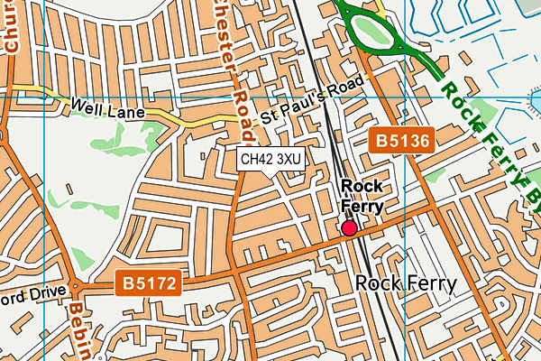 CH42 3XU map - OS VectorMap District (Ordnance Survey)