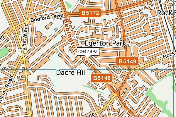 CH42 4PZ map - OS VectorMap District (Ordnance Survey)