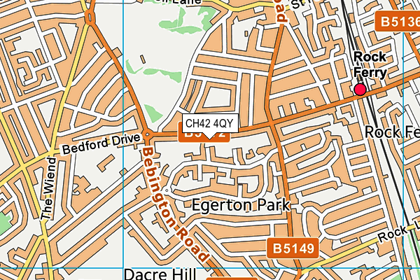 CH42 4QY map - OS VectorMap District (Ordnance Survey)