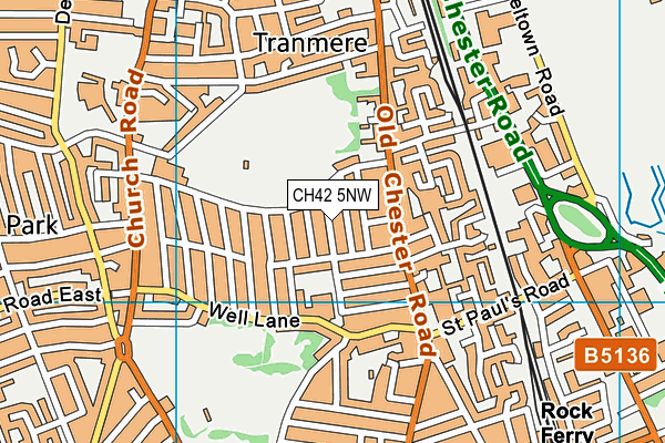 CH42 5NW map - OS VectorMap District (Ordnance Survey) CH42 5NW map - OS VectorMap District (Ordnance Survey)
