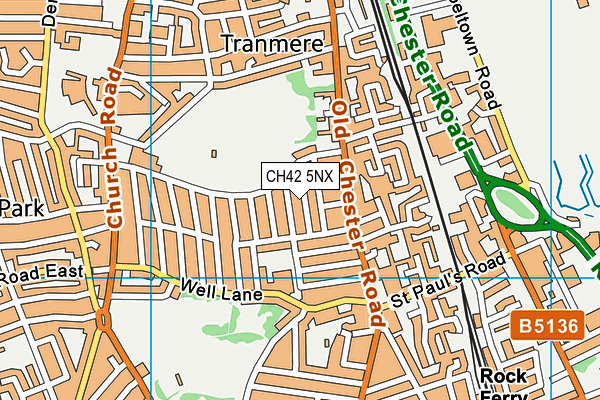CH42 5NX map - OS VectorMap District (Ordnance Survey)