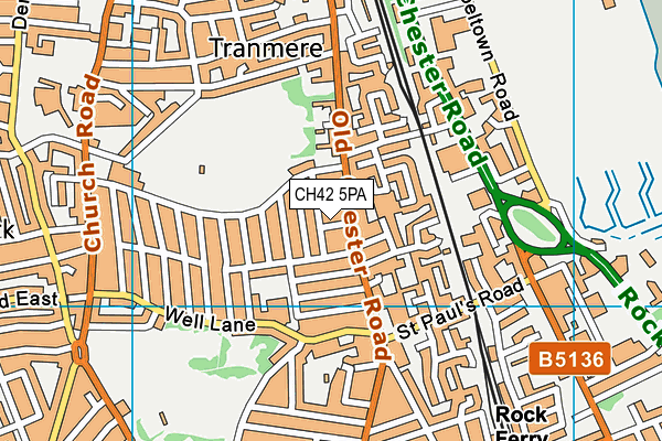 CH42 5PA map - OS VectorMap District (Ordnance Survey) CH42 5PA map - OS VectorMap District (Ordnance Survey)
