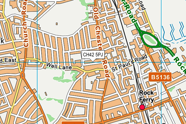 CH42 5PJ map - OS VectorMap District (Ordnance Survey) CH42 5PJ map - OS VectorMap District (Ordnance Survey)