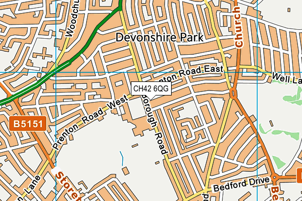 CH42 6QG map - OS VectorMap District (Ordnance Survey)
