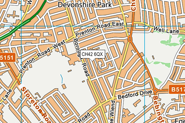 CH42 6QX map - OS VectorMap District (Ordnance Survey)