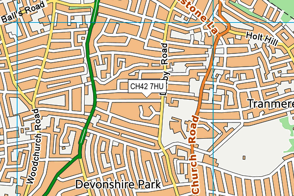 CH42 7HU map - OS VectorMap District (Ordnance Survey) CH42 7HU map - OS VectorMap District (Ordnance Survey)