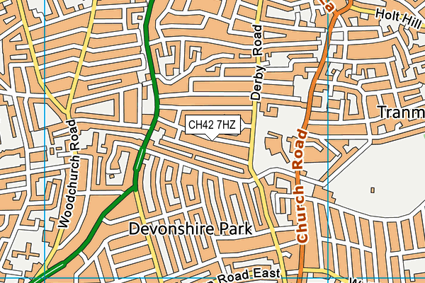 CH42 7HZ map - OS VectorMap District (Ordnance Survey)
