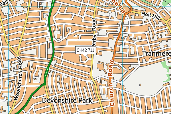 CH42 7JJ map - OS VectorMap District (Ordnance Survey)