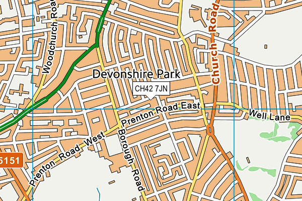 CH42 7JN map - OS VectorMap District (Ordnance Survey) CH42 7JN map - OS VectorMap District (Ordnance Survey)