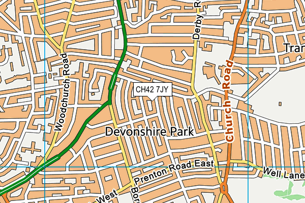 CH42 7JY map - OS VectorMap District (Ordnance Survey) CH42 7JY map - OS VectorMap District (Ordnance Survey)