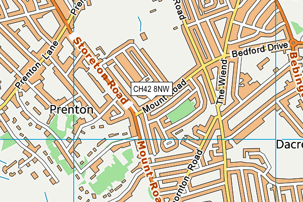 CH42 8NW map - OS VectorMap District (Ordnance Survey)