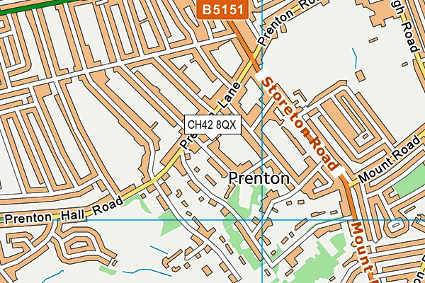 CH42 8QX map - OS VectorMap District (Ordnance Survey)