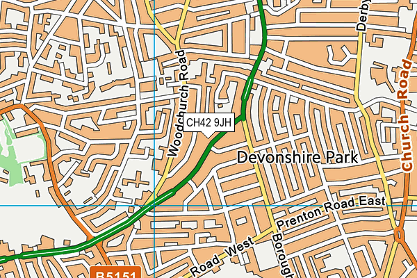 CH42 9JH map - OS VectorMap District (Ordnance Survey) CH42 9JH map - OS VectorMap District (Ordnance Survey)
