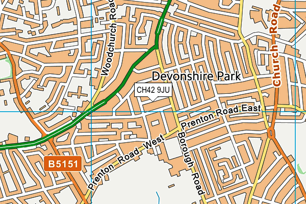 CH42 9JU map - OS VectorMap District (Ordnance Survey) CH42 9JU map - OS VectorMap District (Ordnance Survey)