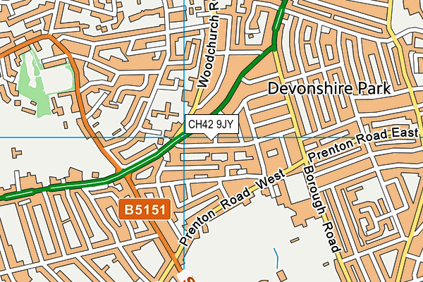 CH42 9JY map - OS VectorMap District (Ordnance Survey) CH42 9JY map - OS VectorMap District (Ordnance Survey)