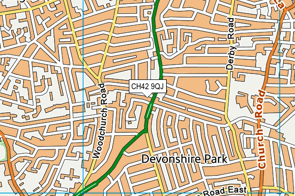 CH42 9QJ map - OS VectorMap District (Ordnance Survey) CH42 9QJ map - OS VectorMap District (Ordnance Survey)