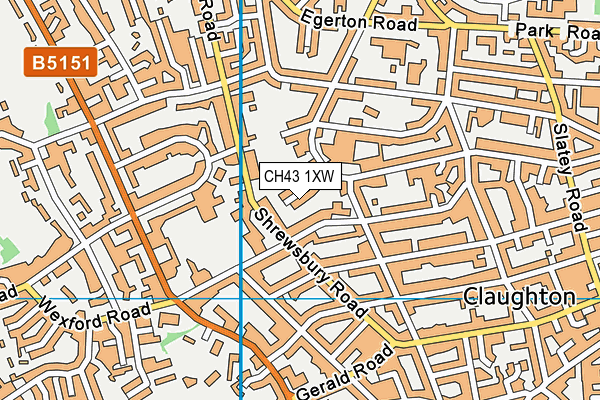 CH43 1XW map - OS VectorMap District (Ordnance Survey) CH43 1XW map - OS VectorMap District (Ordnance Survey)