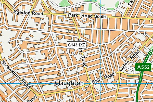 CH43 1XZ map - OS VectorMap District (Ordnance Survey)