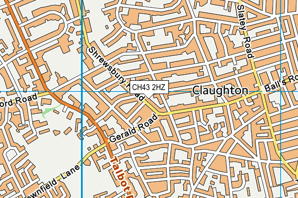 CH43 2HZ map - OS VectorMap District (Ordnance Survey)