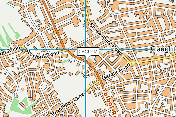 CH43 2JZ map - OS VectorMap District (Ordnance Survey) CH43 2JZ map - OS VectorMap District (Ordnance Survey)