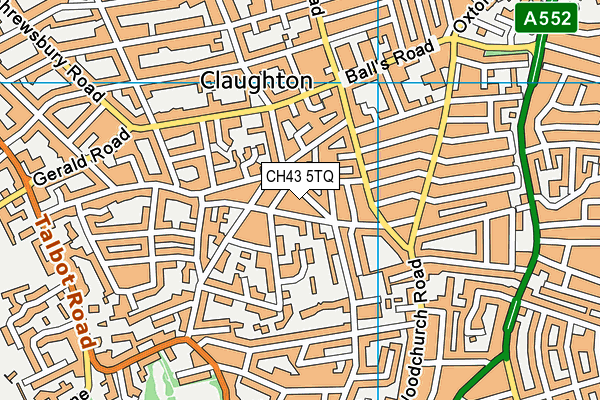 CH43 5TQ map - OS VectorMap District (Ordnance Survey)
