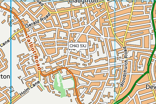 CH43 5XJ map - OS VectorMap District (Ordnance Survey) CH43 5XJ map - OS VectorMap District (Ordnance Survey)