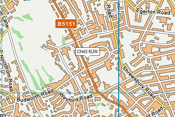 CH43 6UW map - OS VectorMap District (Ordnance Survey) CH43 6UW map - OS VectorMap District (Ordnance Survey)