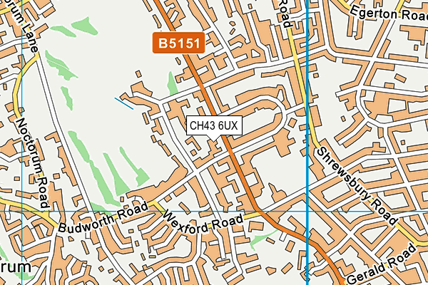 CH43 6UX map - OS VectorMap District (Ordnance Survey) CH43 6UX map - OS VectorMap District (Ordnance Survey)