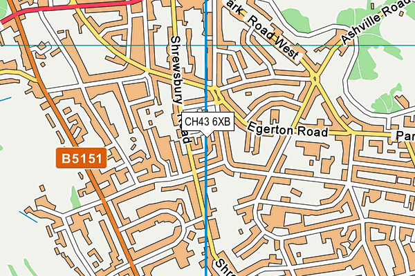 CH43 6XB map - OS VectorMap District (Ordnance Survey)
