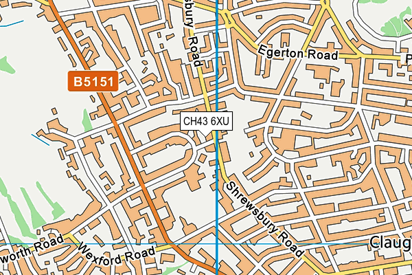 CH43 6XU map - OS VectorMap District (Ordnance Survey)