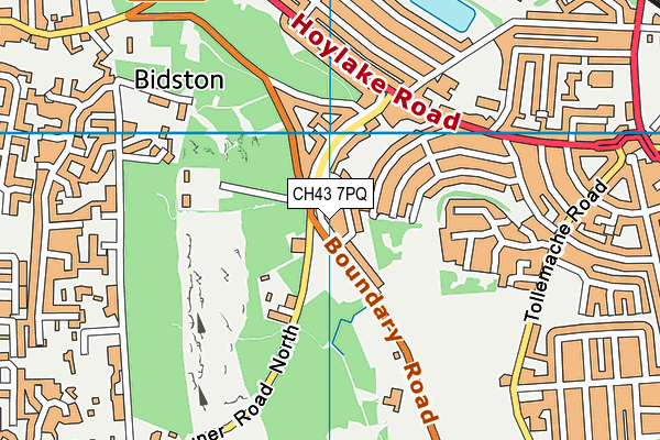 CH43 7PQ map - OS VectorMap District (Ordnance Survey)