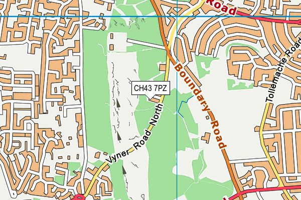 CH43 7PZ map - OS VectorMap District (Ordnance Survey) CH43 7PZ map - OS VectorMap District (Ordnance Survey)