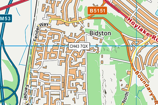 CH43 7QX map - OS VectorMap District (Ordnance Survey) CH43 7QX map - OS VectorMap District (Ordnance Survey)