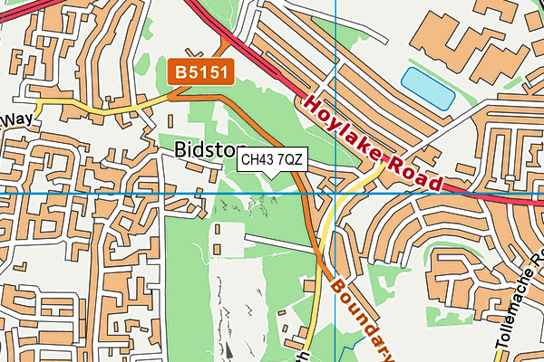 CH43 7QZ map - OS VectorMap District (Ordnance Survey) CH43 7QZ map - OS VectorMap District (Ordnance Survey)