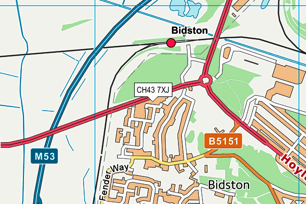 CH43 7XJ map - OS VectorMap District (Ordnance Survey) CH43 7XJ map - OS VectorMap District (Ordnance Survey)