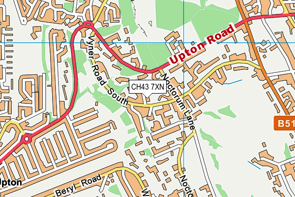 CH43 7XN map - OS VectorMap District (Ordnance Survey)