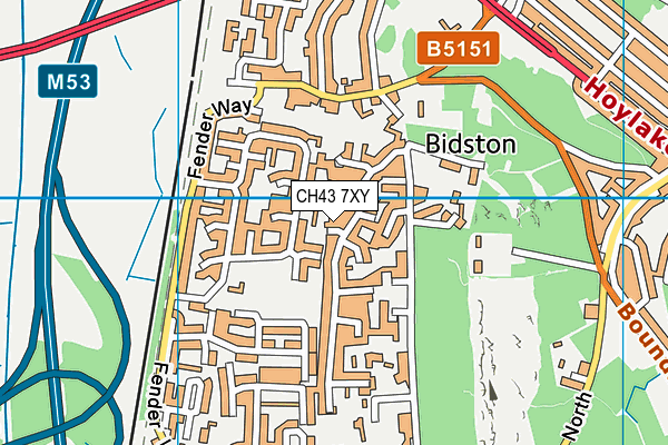 CH43 7XY map - OS VectorMap District (Ordnance Survey) CH43 7XY map - OS VectorMap District (Ordnance Survey)