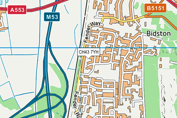 CH43 7YH map - OS VectorMap District (Ordnance Survey)