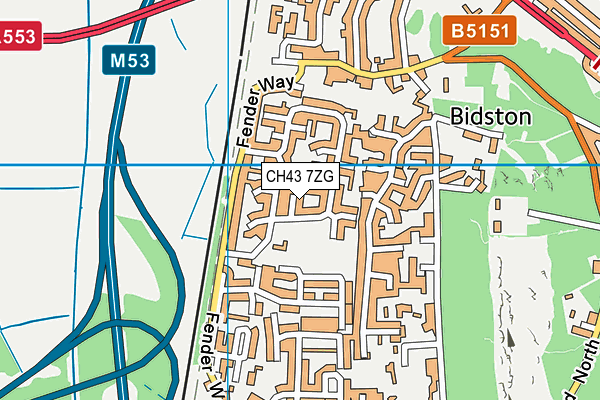 CH43 7ZG map - OS VectorMap District (Ordnance Survey) CH43 7ZG map - OS VectorMap District (Ordnance Survey)