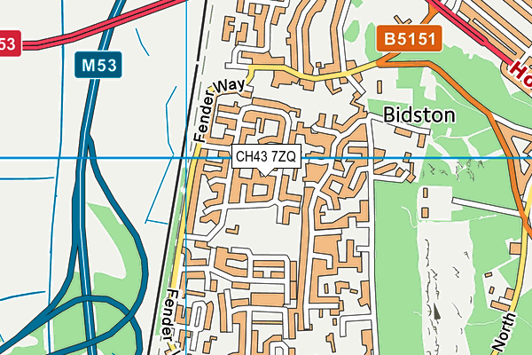 CH43 7ZQ map - OS VectorMap District (Ordnance Survey) CH43 7ZQ map - OS VectorMap District (Ordnance Survey)