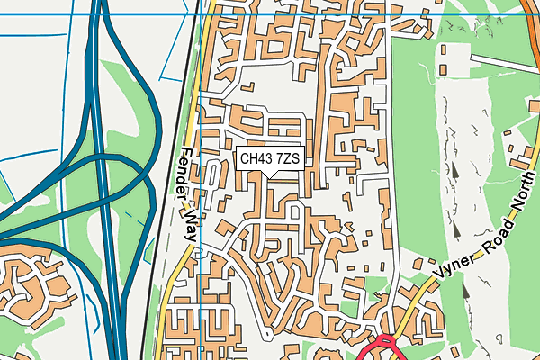 CH43 7ZS map - OS VectorMap District (Ordnance Survey) CH43 7ZS map - OS VectorMap District (Ordnance Survey)