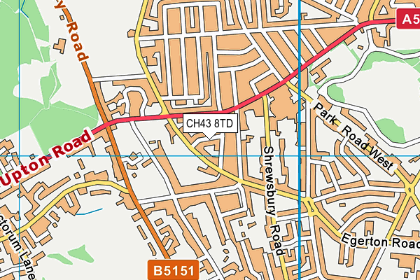 CH43 8TD map - OS VectorMap District (Ordnance Survey)