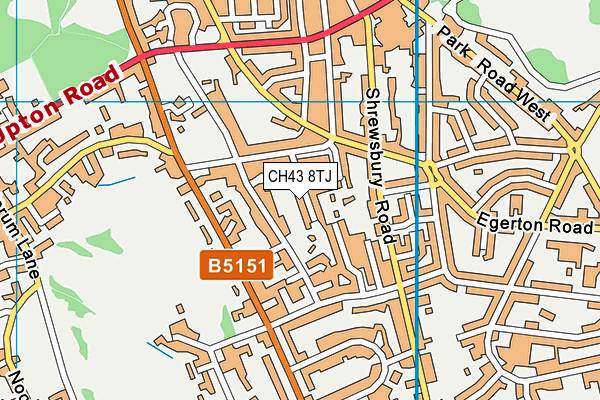CH43 8TJ map - OS VectorMap District (Ordnance Survey) CH43 8TJ map - OS VectorMap District (Ordnance Survey)