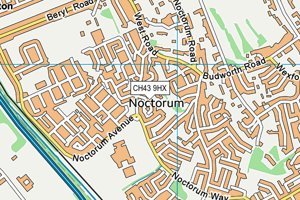CH43 9HX map - OS VectorMap District (Ordnance Survey)