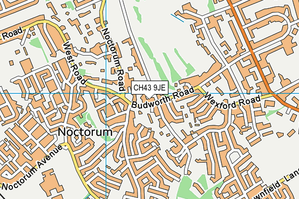 CH43 9JE map - OS VectorMap District (Ordnance Survey)