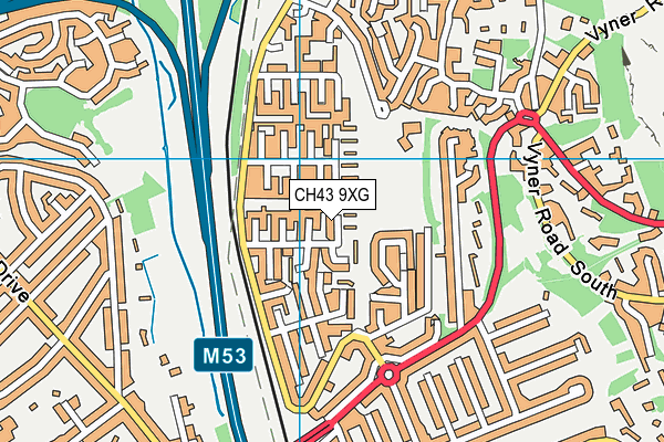 CH43 9XG map - OS VectorMap District (Ordnance Survey) CH43 9XG map - OS VectorMap District (Ordnance Survey)