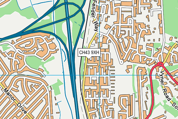 CH43 9XH map - OS VectorMap District (Ordnance Survey) CH43 9XH map - OS VectorMap District (Ordnance Survey)